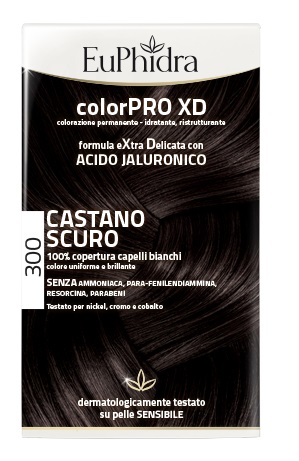 EUPHIDRA COLORPRO XD 300 CASTANO SCURO GEL COLORANTE CAPELLI IN FLACONE + ATTIVANTE + BALSAMO + GUANTI - Farmacia Sant Anna SAS del Dott. Mariani Federigo