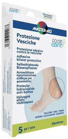 IDROCOLLOIDE MASTER-AID FOOTCARE VESCICHE TALLONE 69X44 MM 5 PEZZI A1 - Farmacia Sant Anna SAS del Dott. Mariani Federigo