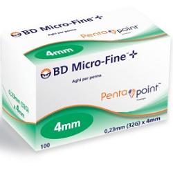 AGO PER PENNA DA INSULINA BD MICROFINE PENTAPOINT GAUGE 32 4 MM 100 PEZZI - Farmacia Sant Anna SAS del Dott. Mariani Federigo