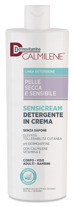 DERMOVITAMINA CALMILENE SENSICREAM DETERGENTE IN CREMA SENZA SAPONE PER PELLE SECCA E SENSIBILE 500 ML - Farmacia Sant Anna SAS del Dott. Mariani Federigo