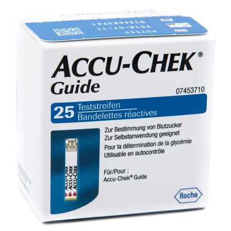 STRISCE MISURAZIONE GLICEMIA ACCU-CHEK GUIDE 25 PEZZI CONFEZIONE RETAIL - Farmacia Sant Anna SAS del Dott. Mariani Federigo