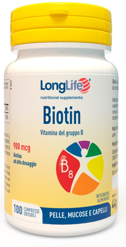 LONGLIFE BIOTIN 900 MCG 100 COMPRESSE - Farmacia Sant Anna SAS del Dott. Mariani Federigo