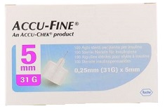 AGO PER PENNA DA INSULINA ACCU-FINE PEN NEEDLE ACCU-CHEK GAUGE 31 X 5MM 100 PEZZI - Farmacia Sant Anna SAS del Dott. Mariani Federigo