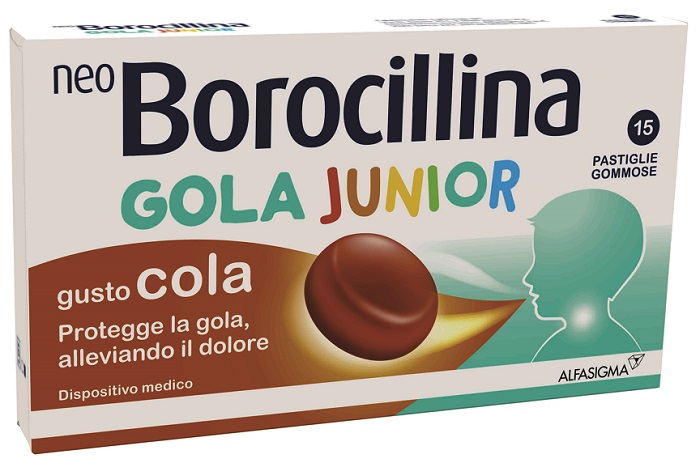 NEOBOROCILLINA GOLA JUNIOR 15 PASTIGLIE GUSTO COLA - Farmacia Sant Anna SAS del Dott. Mariani Federigo
