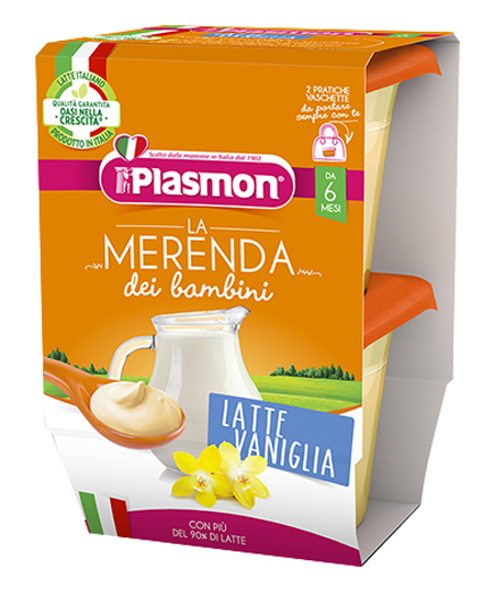 PLASMON LA MERENDA DEI BAMBINI MERENDE LATTE VANIGLIA ASETTICO 2 X 120 G - Farmacia Sant Anna SAS del Dott. Mariani Federigo