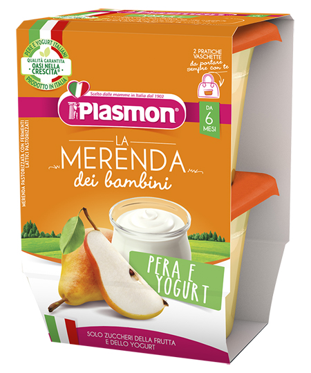 PLASMON LA MERENDA DEI BAMBINI SAPORI DI NATURA PERA YOGURT ASETTICO 2 X 120 G - Farmacia Sant Anna SAS del Dott. Mariani Federigo