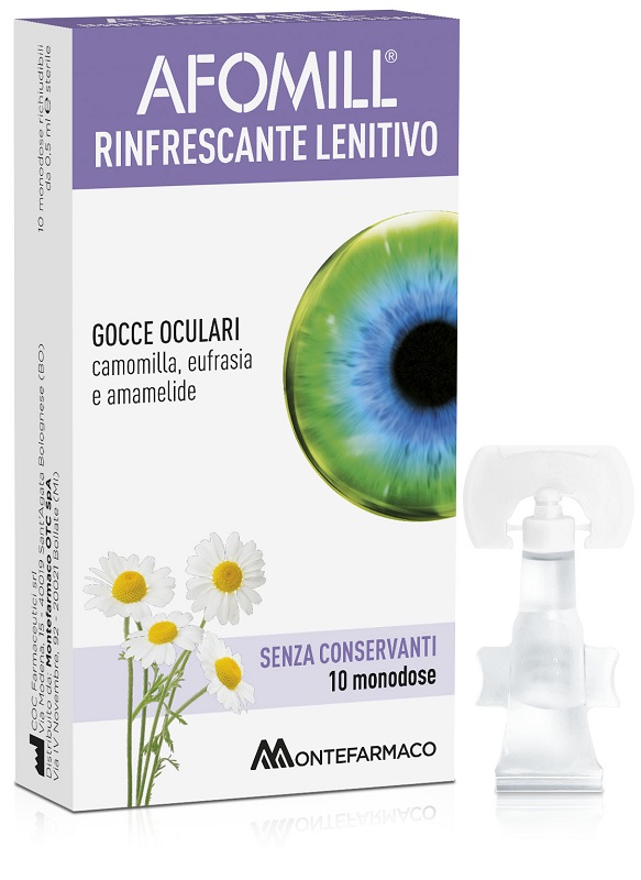 AFOMILL RINFRESCANTE SENZA CONSERVANTI 10 FIALE DA 0,5 ML - Farmacia Sant Anna SAS del Dott. Mariani Federigo
