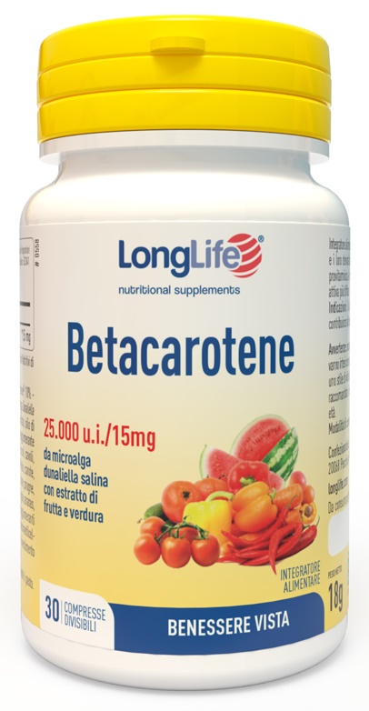 LONGLIFE BETACAROTENE 25000 UI 30 COMPRESSE - Farmacia Sant Anna SAS del Dott. Mariani Federigo