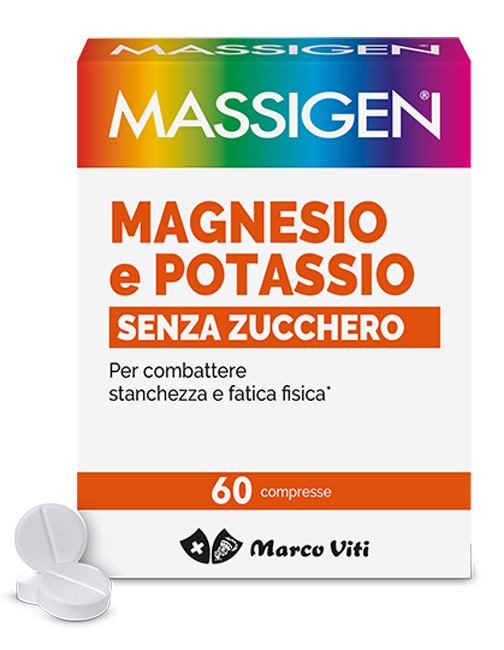 MASSIGEN MAGNESIO POTASSIO SENZA ZUCCHERI 60 COMPRESSE - Farmacia Sant Anna SAS del Dott. Mariani Federigo