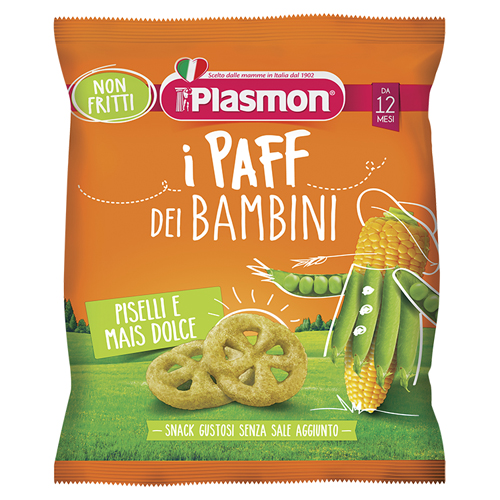 PLASMON DRY SNACK PAFF PISELLI-MAIS 15 G - Farmacia Sant Anna SAS del Dott. Mariani Federigo