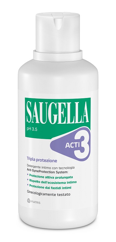 SAUGELLA ACTI3 TRIPLA PROTEZIONE DETERGENTE INTIMO 500 ML - Farmacia Sant Anna SAS del Dott. Mariani Federigo