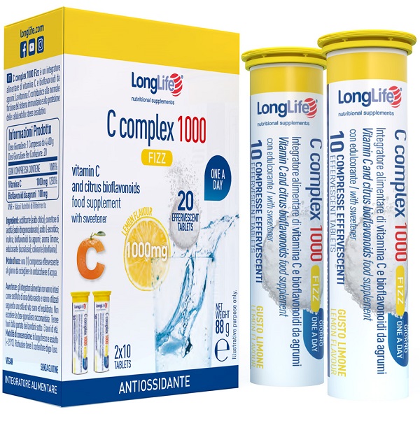 LONGLIFE C COMPLEX 1000 FIZZ 20 COMPRESSE EFFERVESCENTI - Farmacia Sant Anna SAS del Dott. Mariani Federigo