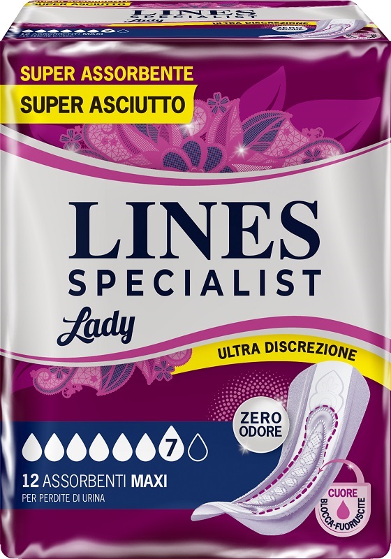 ASSORBENTI PER INCONTINENZA LINES SPECIALIST LADY 12 PEZZI - Farmacia Sant Anna SAS del Dott. Mariani Federigo