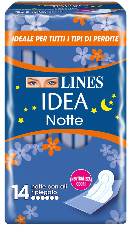 LINES IDEA NOTTE CON ALI RIPIEGATE 14 PEZZI - Farmacia Sant Anna SAS del Dott. Mariani Federigo