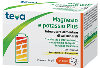 MAGNESIO POTASSIO PLUS TEVA 24 BUSTINE SENZA ZUCCHERI AROMA AGRUMI - Farmacia Sant Anna SAS del Dott. Mariani Federigo