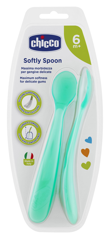 CHICCO CUCCHIAIO SILICONE MASCHILE BI PACK 6M+ - Farmacia Sant Anna SAS del Dott. Mariani Federigo