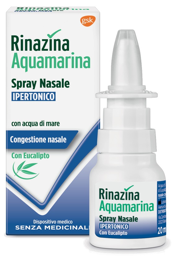 RINAZINA AQUAMARINA SPRAY NASALE IPERTONICO CON EUCALIPTO 20 ML - Farmacia Sant Anna SAS del Dott. Mariani Federigo