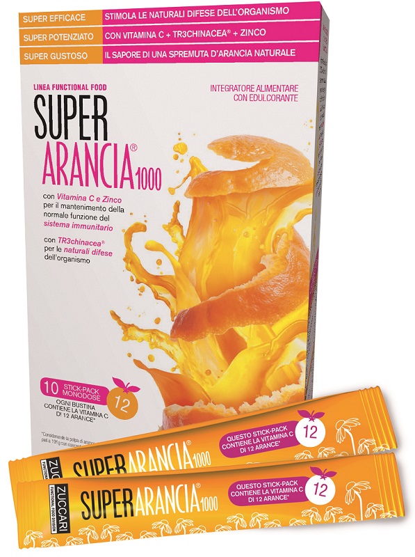SUPER ARANCIA 1000 10 STICK PACK MONODOSE DA 3,7G INTEGRATORE ALIMENTARE CON EDULCORANTE - Farmacia Sant Anna SAS del Dott. Mariani Federigo