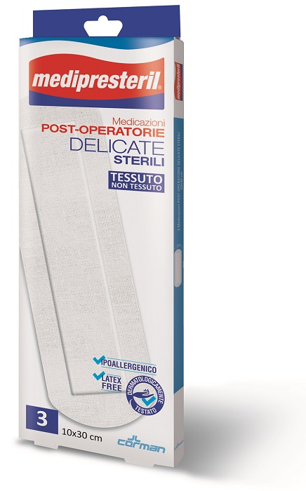 MEDICAZIONE POST OPERATORIA MEDIPRESETERIL DELICATA TNT 10X30CM 3 PEZZI - Farmacia Sant Anna SAS del Dott. Mariani Federigo