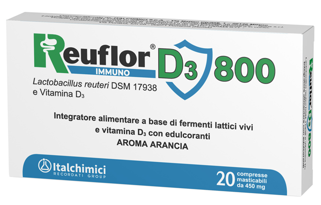 REUFLOR D3 800 20 COMPRESSE MASTICABILI AROMA ARANCIA - Farmacia Sant Anna SAS del Dott. Mariani Federigo