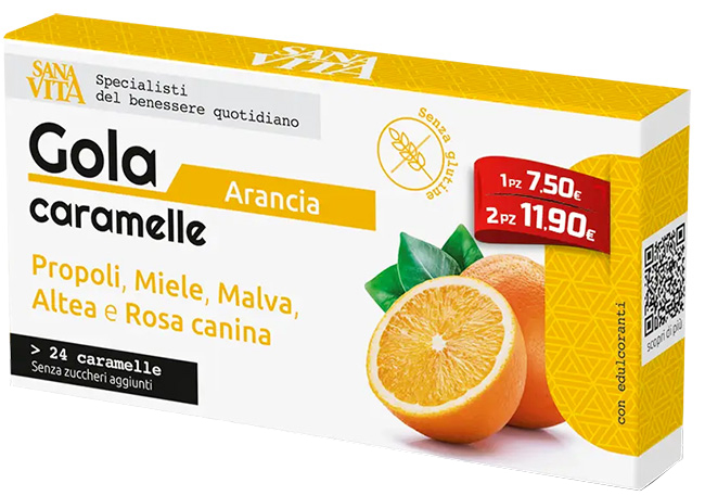 SANAVITA GOLA ARANCIA 24 COMPRESSE - Farmacia Sant Anna SAS del Dott. Mariani Federigo