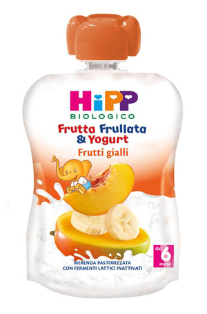 HIPP BIO FRUTTA FRULLATA YOGURT FRUTTI GIALLI 90 G - Farmacia Sant Anna SAS del Dott. Mariani Federigo