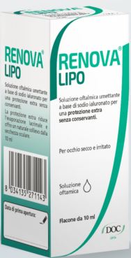 RENOVA COLLIRIO SOSTITUTO LACRIMALE A BASE DI ACIDO IALURONICO 0,4% E LIPIDI FLACONE DA 10 ML SENZA CONSERVANTI - Farmacia Sant Anna SAS del Dott. Mariani Federigo