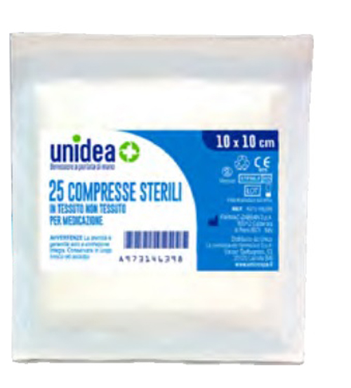 GARZA COMPRESSA UNIDEA TESSUTO NON TESSUTO 10X10 CM 25 PEZ ZI - Farmacia Sant Anna SAS del Dott. Mariani Federigo