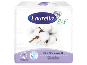 ASSORBENTE LAURELLA IN COTONE ULTRA GIORNO CON ALI 12 PEZZI - Farmacia Sant Anna SAS del Dott. Mariani Federigo