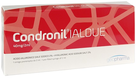 SIRINGA INTRA-ARTICOLARE CONDRONIL IALDUE PRERIEMPITA ACIDO IALURONICO SALE SODICO 40 MG 2 ML - Farmacia Sant Anna SAS del Dott. Mariani Federigo