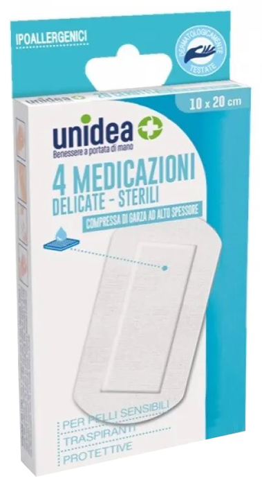 MEDICAZIONE STERILE UNIDEA TESSUTO NON TESSUTO 10X20 CM 4 PEZZI - Farmacia Sant Anna SAS del Dott. Mariani Federigo