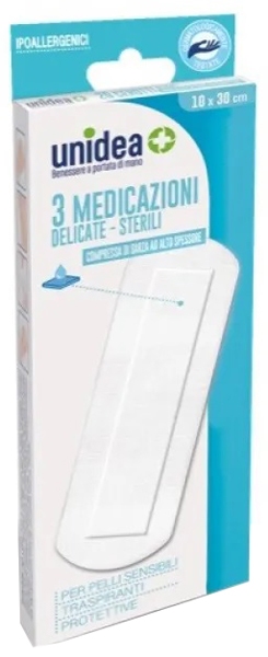 MEDICAZIONE STERILE UNIDEA TESSUTO NON TESSUTO 10X30 CM 3 PEZZI - Farmacia Sant Anna SAS del Dott. Mariani Federigo