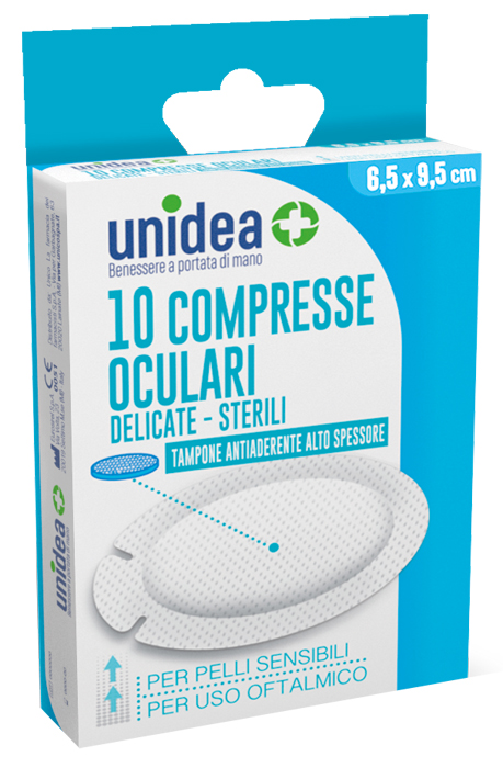 COMPRESSA GARZA OCULARE UNIDEA 9,5X6,5 CM 10 PEZZI - Farmacia Sant Anna SAS del Dott. Mariani Federigo