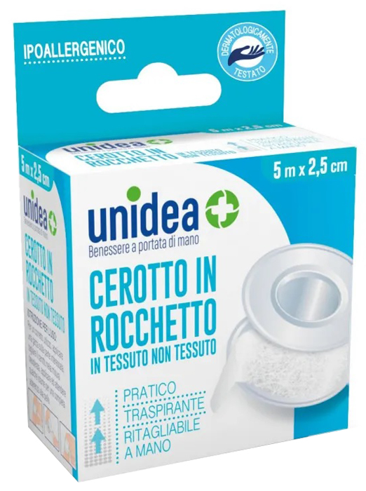 CEROTTO IN ROCCHETTO UNIDEA TESSUTO NON TESSUTO M 5X2,5 CM 1 PEZZO - Farmacia Sant Anna SAS del Dott. Mariani Federigo