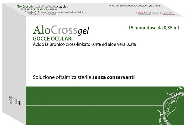 ALOCROSS SOLUZIONE OFTALMICA ACIDO IALURONICO CROSS-LINKATO 0,2% E ALOE VERA 15 MONODOSE DA 0,35 ML - Farmacia Sant Anna SAS del Dott. Mariani Federigo