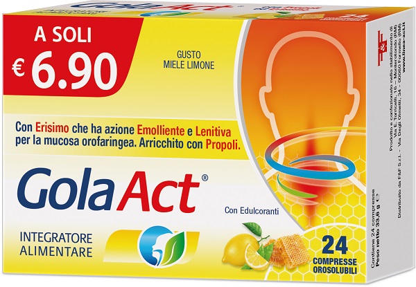 GOLA ACT MIELE E LIMONE 24 COMPRESSE OROSOLUBILI - Farmacia Sant Anna SAS del Dott. Mariani Federigo
