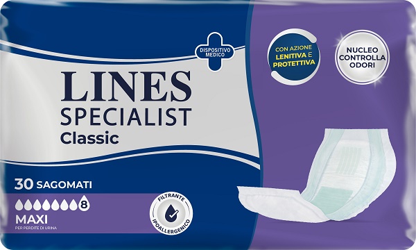 PANNOLONE PER INCONTINENZA LINES SPECIAL CLASSIC SAGOMATO MAXI 30 PEZZI - Farmacia Sant Anna SAS del Dott. Mariani Federigo