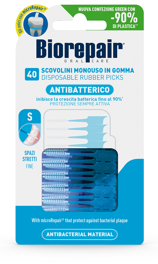 BIOREPAIR ORAL CARE ANTIBATTERICO SCOVOLINI MONOUSO IN GOMMA SPAZI STRETTI 40 PEZZI - Farmacia Sant Anna SAS del Dott. Mariani Federigo