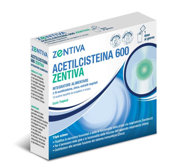 ACETILCISTEINA 600 ZENTIVA 10 BUSTINE BIPARTITE GUSTO TROPICAL - Farmacia Sant Anna SAS del Dott. Mariani Federigo
