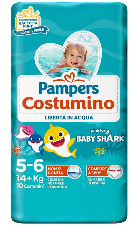 PAMPERS COSTUMINO BABY SHARK CP S 5-6 10 PEZZI - Farmacia Sant Anna SAS del Dott. Mariani Federigo