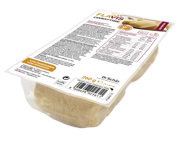 FLAVIS CIABATTINE PANINI BIANCHI APROTEICI 4 PEZZI DA 65 G - Farmacia Sant Anna SAS del Dott. Mariani Federigo