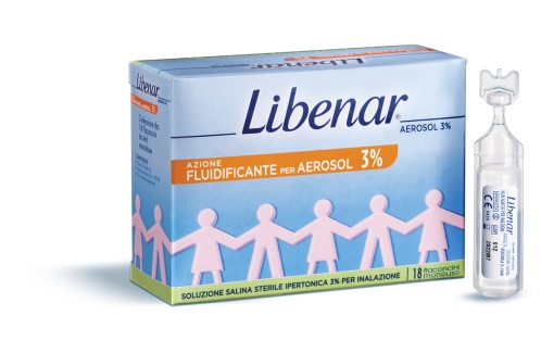 SOLUZIONE SALINA IPERTONICA 3% LIBENAR PER INALAZIONE CON AEROSOL 18 FLACONCINI MONOUSO X 4ML - Farmacia Sant Anna SAS del Dott. Mariani Federigo
