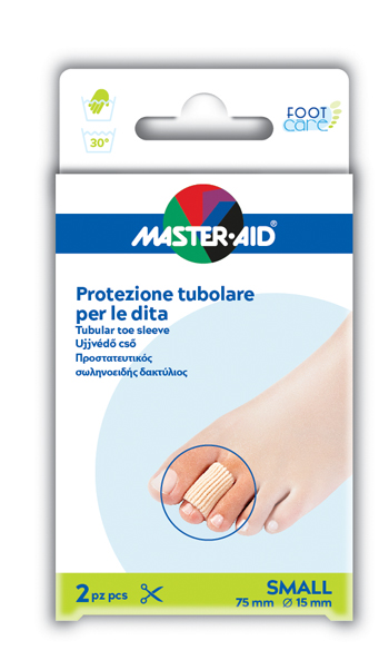 PROTEZIONE TUBOLARE IN GEL MASTER-AID FOOTCARE ELASTICIZZATO SMALL 7,5 CM 15 MM 2 PEZZI C4 - Farmacia Sant Anna SAS del Dott. Mariani Federigo