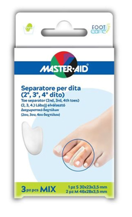 SEPARATORE DITA IN GEL MASTER-AID FOOTCARE MIX 1 SMALL + 2 MEDIUM C9 - Farmacia Sant Anna SAS del Dott. Mariani Federigo