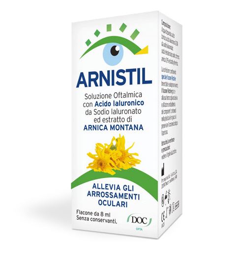 ARNISTIL SOLUZIONE OFTALMICA ACIDO IALURONICO 0,2% + ESTRATTO DI ARNICA MONTANA 0,1% FLACONE 8 ML - Farmacia Sant Anna SAS del Dott. Mariani Federigo