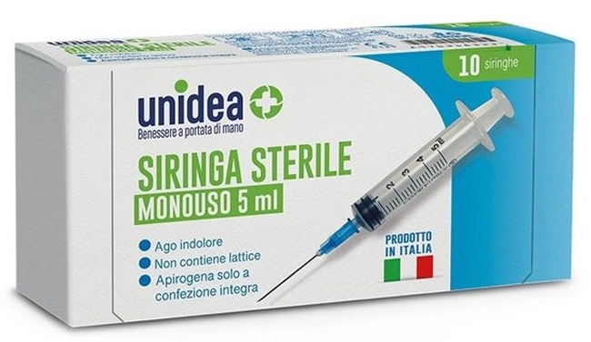 UNIDEA SIRINGA DA 5ML MONOUSO 10 PEZZI - Farmacia Sant Anna SAS del Dott. Mariani Federigo