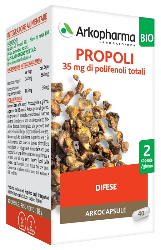 ARKOPHARMA PROPOLI BIO 40 CAPSULE - Farmacia Sant Anna SAS del Dott. Mariani Federigo