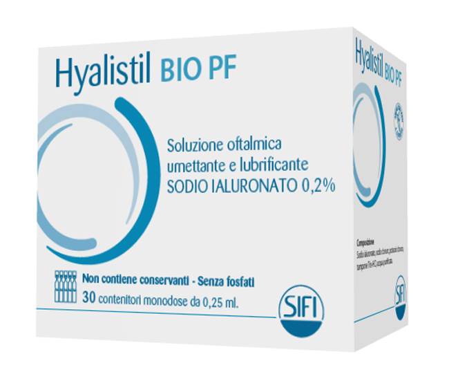 HYALISTIL BIO PF SOLUZIONE OFTALMICA PHOSPHATE FREE MONODOSE A BASE DI ACIDO IALURONICO 0,2% 30 FLACONCINI 0,25 ML - Farmacia Sant Anna SAS del Dott. Mariani Federigo