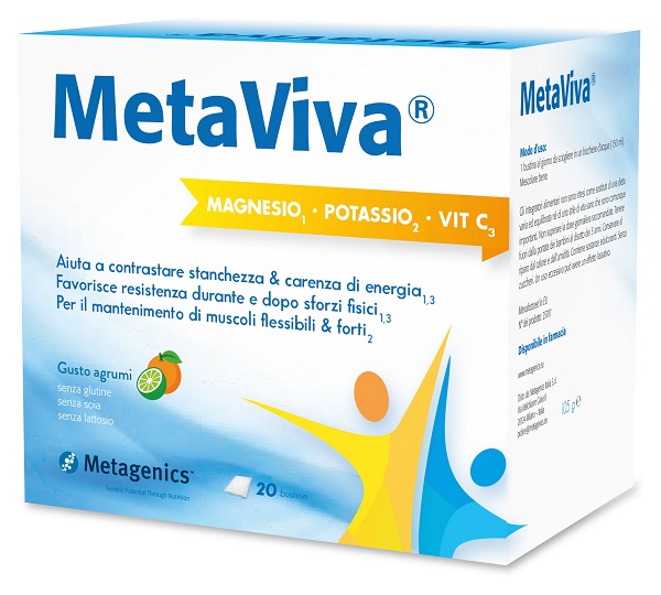 METAVIVA MAGNESIO POTASSIO VITAMINA C 20 BUSTINE - Farmacia Sant Anna SAS del Dott. Mariani Federigo