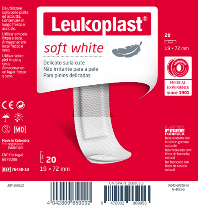 LEUKOPLAST SOFT WHITE 72 X 19 CM 20 PEZZI - Farmacia Sant Anna SAS del Dott. Mariani Federigo